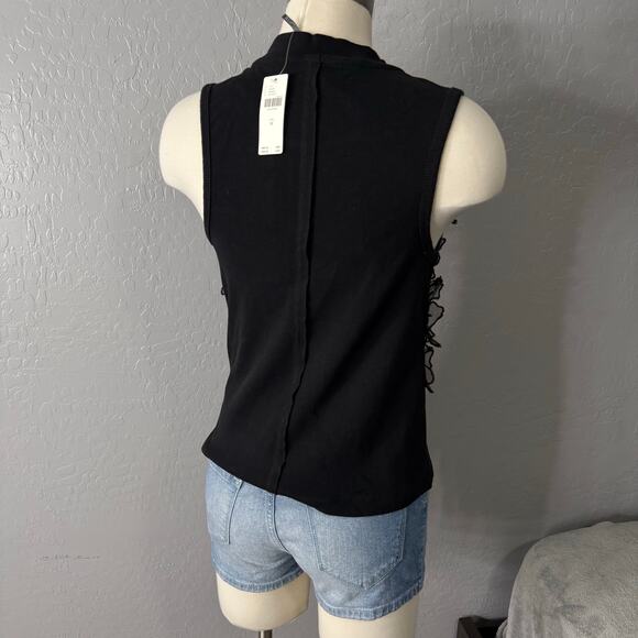 By Anthropologie Sleeveless 3D Floral Appliqué Top, M, 4112972460004 - Picture 3 of 5